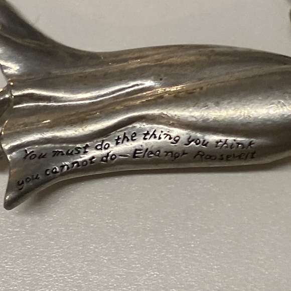 Three Pewter Serenity Angels with Quotes in handmade bag - Picture 7 of 13